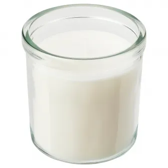 IKEA JÄMLIK Lumanare parfumata pahar, vanilie/bej deschis, 40 h