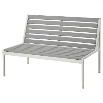 IKEA JOLPEN Canapea 2 locuri exterior, alb/gri, 100x59x67 cm