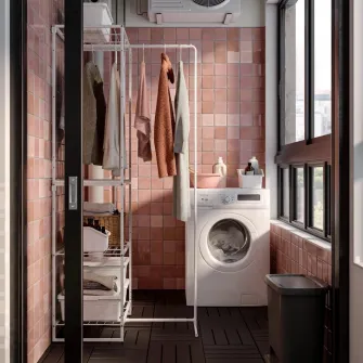 IKEA JOSTEIN Etajera cu uscator, interior/exterior/sarma alb, 82x53/117x180 cm