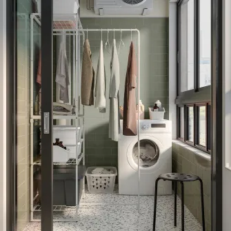 IKEA JOSTEIN Etajera cu uscator, interior/exterior/sarma alb, 81x53/117x180 cm
