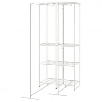 IKEA JOSTEIN Etajera cu uscator, interior/exterior/sarma alb, 82x53/117x180 cm