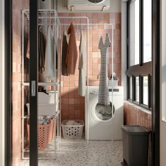 IKEA JOSTEIN Etajera cu uscator, interior/exterior/sarma alb, 82x53/117x180 cm