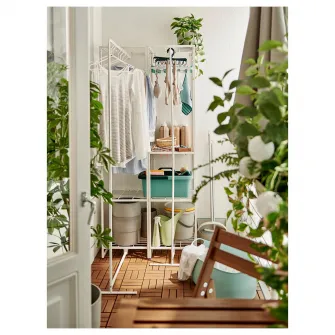 IKEA JOSTEIN Etajera cu uscator, interior/exterior/sarma alb, 82x53/117x180 cm