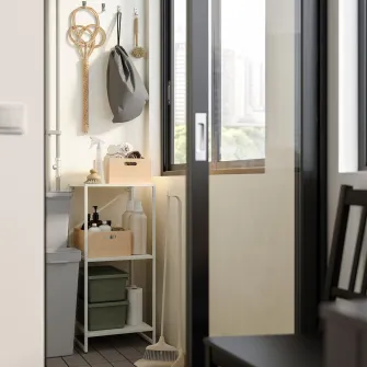 IKEA JOSTEIN Etajera, interior/exterior/metal alb, 41x40x90 cm