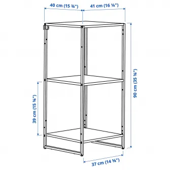 IKEA JOSTEIN Etajera, interior/exterior/metal alb, 41x40x90 cm