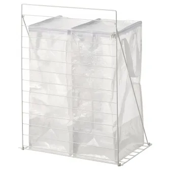 IKEA JOSTEIN Sacosa cu suport, alb/trnsp interior/exterior, 60x40x74 cm