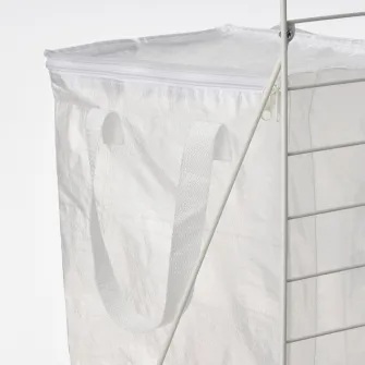 IKEA JOSTEIN Sacosa cu suport, alb/trnsp interior/exterior, 60x40x74 cm