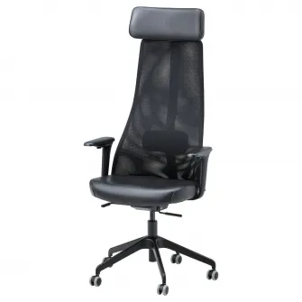 IKEA JÄRVFJÄLLET Scaun rotativ cu brate, Glose negru