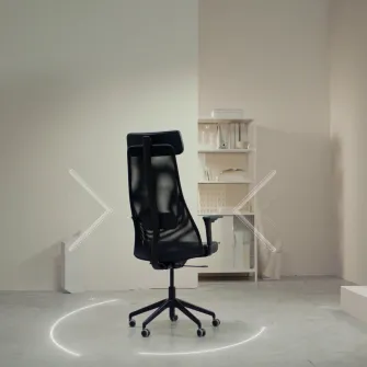 IKEA JÄRVFJÄLLET Scaun rotativ cu brate, Glose negru