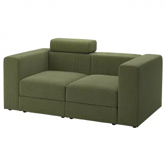 IKEA JÄTTEBO Canapea modulara 2locuri, cu tetiera/Samsala galben-verde inchis