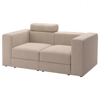 IKEA JÄTTEBO Canapea modulara 2locuri, cu tetiera/Samsala gri-bej