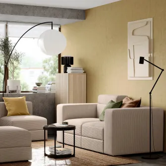 IKEA JÄTTEBO Canapea modulara 2locuri, cu tetiera/Samsala gri-bej