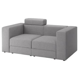 IKEA JÄTTEBO Canapea modulara 2locuri, cu tetiera/Tonerud gri