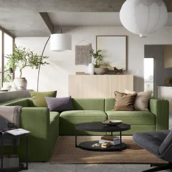 IKEA JÄTTEBO Canapea modulara 2locuri, Samsala galben-verde inchis