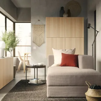 IKEA JÄTTEBO Modul sezlong, dreapta, cu brat/Samsala gri-bej