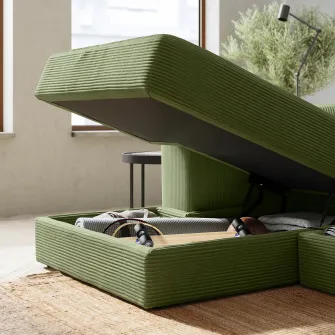 IKEA JÄTTEBO Modul sezlong, stanga, cu brat/Samsala galben-verde inchis