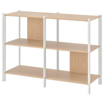 IKEA JÄTTESTA Etajera, alb/bambus deschis, 120x85 cm