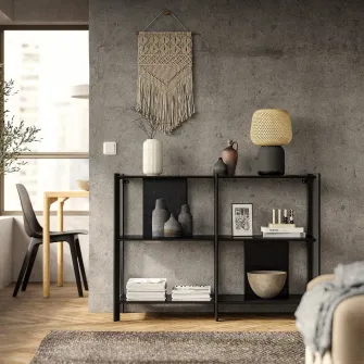IKEA JÄTTESTA Etajera, negru, 120x85 cm
