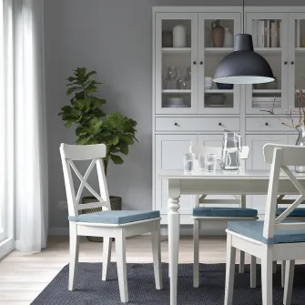 IKEA JUSTINA Perna scaun, gri-albastru, 42/35x40x4 cm