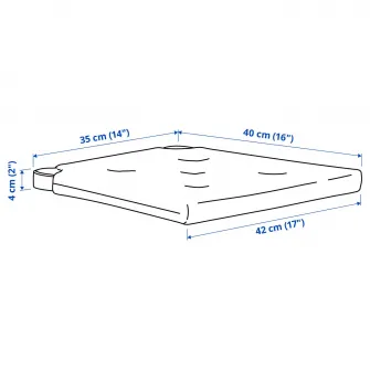 IKEA JUSTINA Perna scaun, gri-albastru, 42/35x40x4 cm