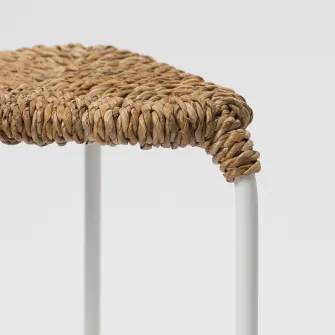 IKEA JUTEBODA Taburet, natr/alb