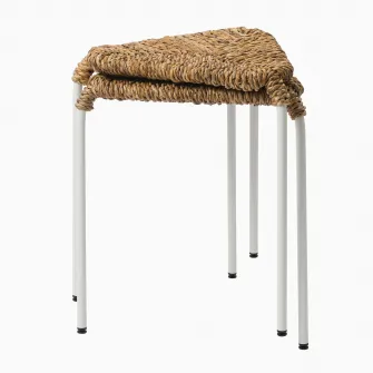 IKEA JUTEBODA Taburet, natr/alb