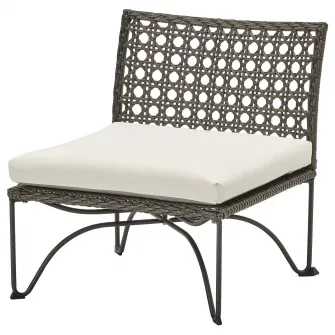 IKEA JUTHOLMEN Fotoliu exterior, gri inchis/Kuddarna gri deschis-bej, 65x73x71 cm