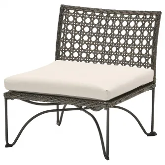 IKEA JUTHOLMEN Fotoliu exterior, gri inchis/Kuddarna gri deschis-bej, 65x73x71 cm