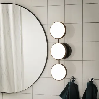 IKEA KABOMBA Aplica LED, intensitate reglabila mat/negru, 47x14 cm