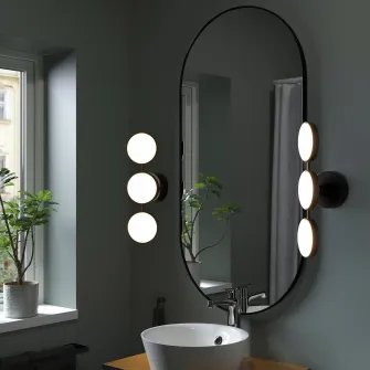 IKEA KABOMBA Aplica LED, intensitate reglabila mat/negru, 47x14 cm