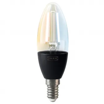 KAJPLATS Bec LED E14 470 lumeni, smart spectru alb/sticla transparenta
