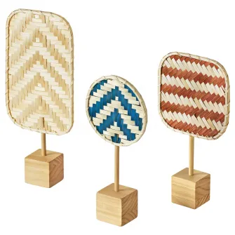 IKEA KALKKÄRR Set decoratiuni, 3 buc, bambus/pin