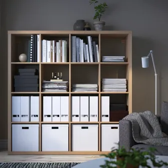 IKEA KALLAX Etajera, aspect stejar antichizat, 147x147 cm