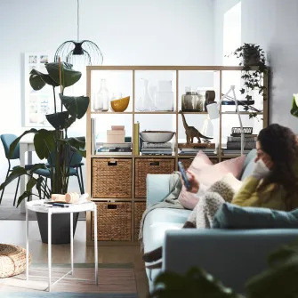 IKEA KALLAX Etajera, aspect stejar antichizat, 147x147 cm