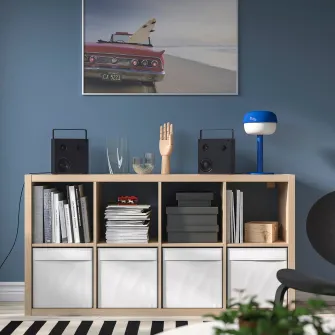 IKEA KALLAX Etajera, aspect stejar antichizat, 77x147 cm