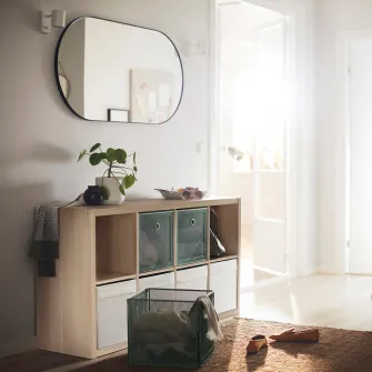 IKEA KALLAX Etajera, aspect stejar antichizat, 77x147 cm