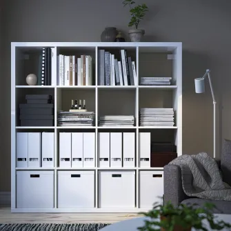 IKEA KALLAX Etajera, lucios alb, 147x147 cm