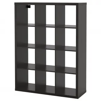 IKEA KALLAX Etajera, negru-maro, 112x147 cm