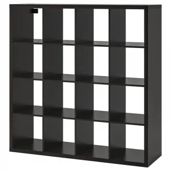IKEA KALLAX Etajera, negru-maro, 147x147 cm