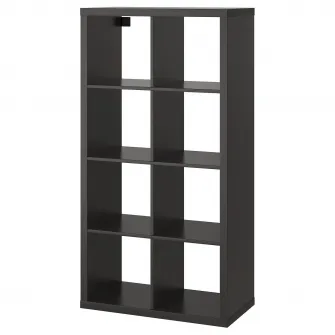 IKEA KALLAX Etajera, negru-maro, 77x147 cm