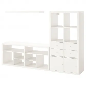 IKEA KALLAX / LACK Ansamblu depozitare TV, alb, 224x39x147 cm