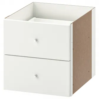 IKEA KALLAX Accesoriu 2 sertare, lucios alb, 33x33 cm
