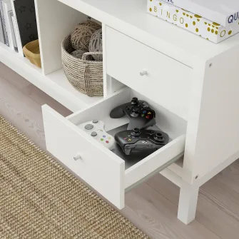 IKEA KALLAX Accesoriu 2 sertare, lucios alb, 33x33 cm