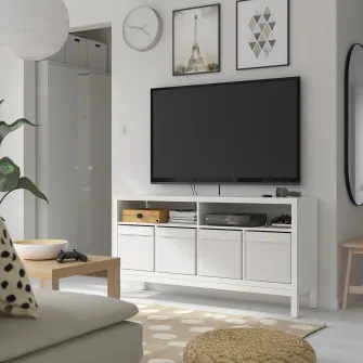 IKEA KALLAX Comoda TV cu cadru, alb, 147x39x78 cm