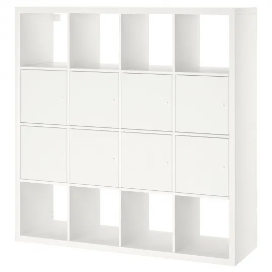 IKEA KALLAX Etajera 8polite, alb, 147x147 cm
