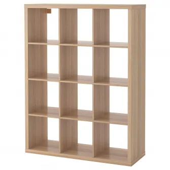 IKEA KALLAX Etajera, aspect stejar antichizat, 112x147 cm