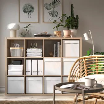IKEA KALLAX Etajera, aspect stejar antichizat, 112x147 cm