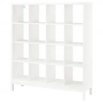 IKEA KALLAX Etajera cu cadru, alb/alb, 147x164 cm