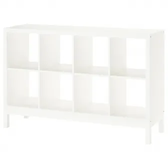 IKEA KALLAX Etajera cu cadru, alb/alb, 147x94 cm