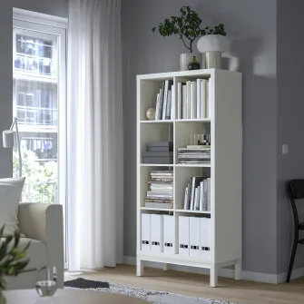 IKEA KALLAX Etajera cu cadru, alb/alb, 77x164 cm